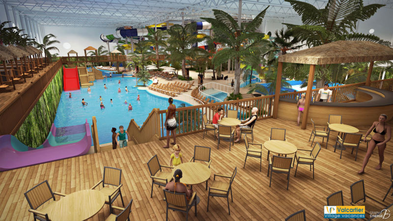 Section resto-bar du Bora Parc du Village Vacances Valcartier
