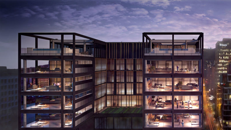 Vue extérieure des résidences privées Four Seasons Montréal