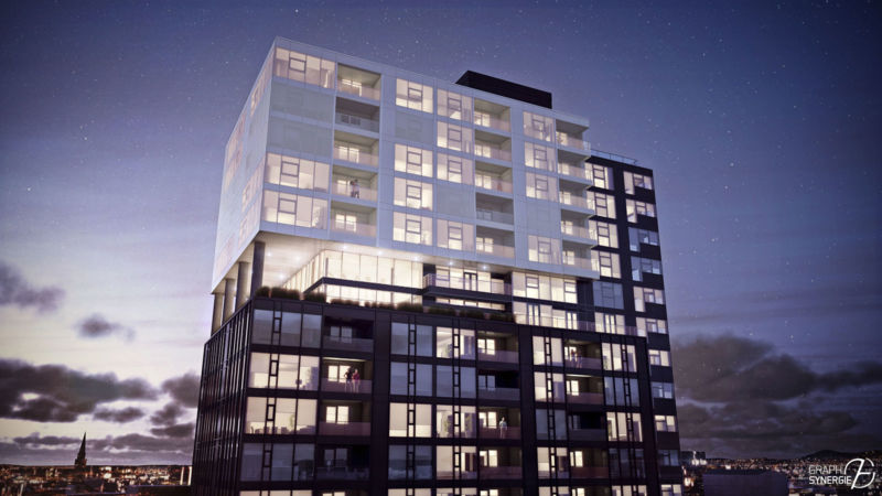 Image 3D de l'extérieur de la Tour Fresk