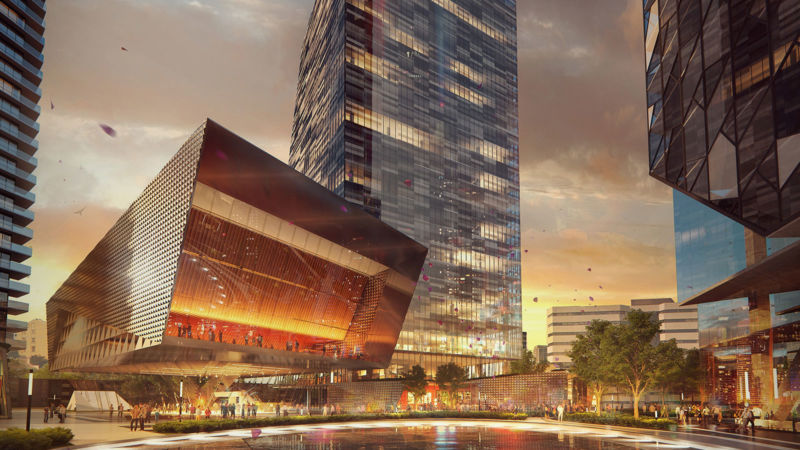 Vue de l'espace commun extérieur du Phare de Québec