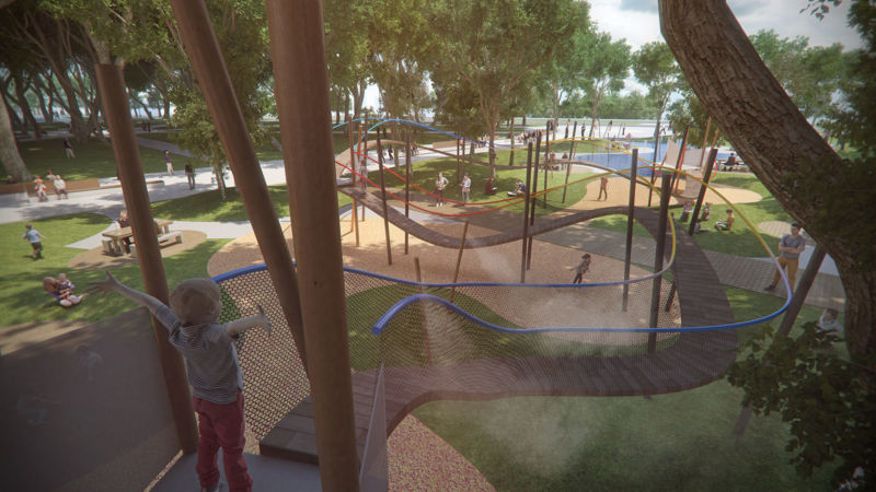 Parc pour enfant de la Place Jean-Béliveau à Québec