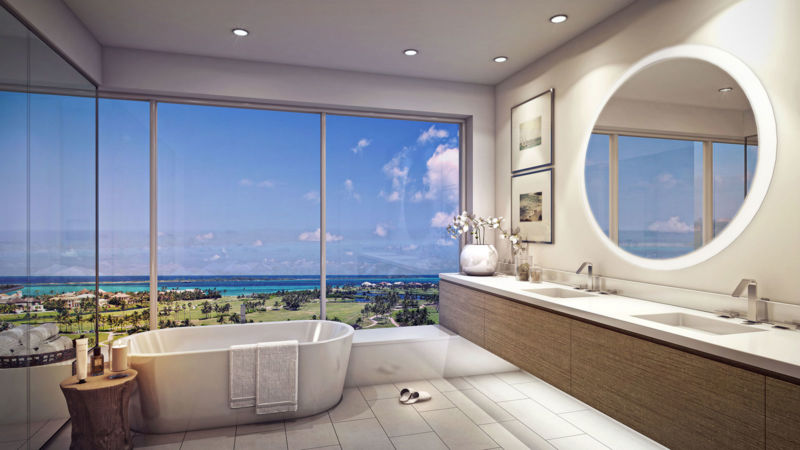 Salle de bain avec vue d'un condo PXDI Bahamas