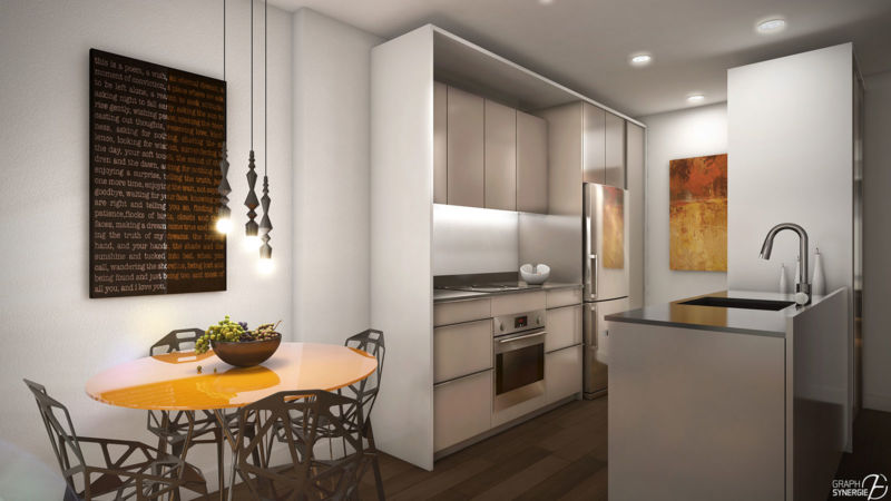 Image 3D d'une cuisine du Quartier QB