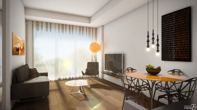 Salon d'un appartement du Quartier QB