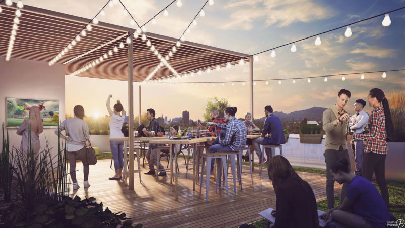 Terrasse sur le toit de REZ