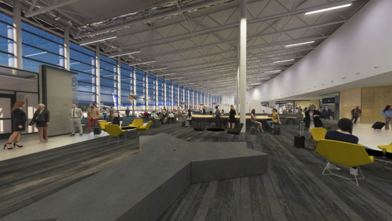 Image 3D des aires d'attente de YQB