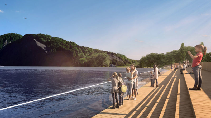 Image 3D de la rivière des Chutes Montmorency